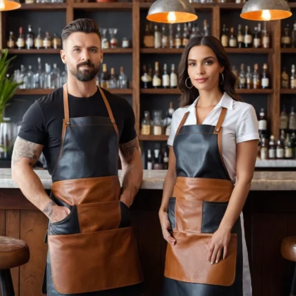 Ease Couple Leather Aprons