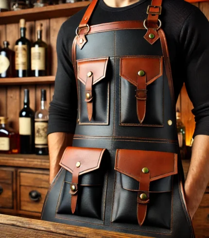 Premium Brown Black Leather Apron