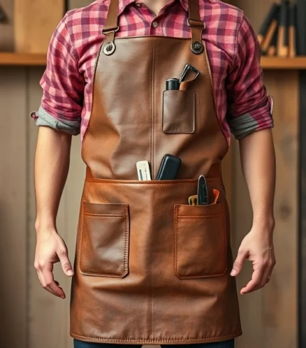 Rustic Brown Woodworker Apron