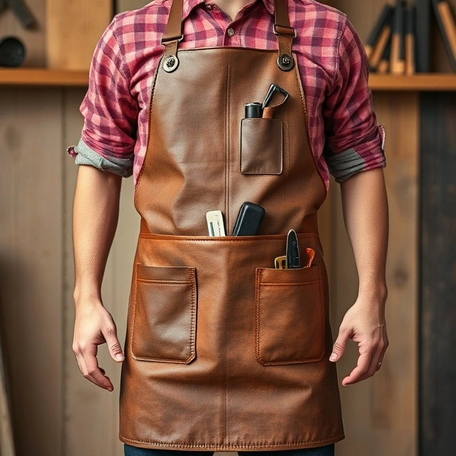 Rustic Brown Woodworker Apron